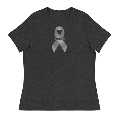 Customizable Cancer Ribbon Gray Womens Tee - JohnVsGBMDark Grey HeatherS