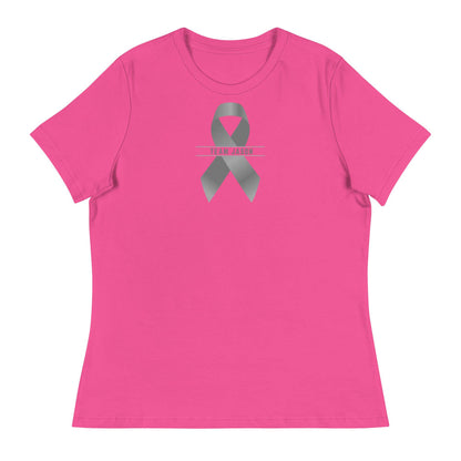 Customizable Cancer Ribbon Gray Womens Tee - JohnVsGBMBerryS