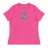 Customizable Cancer Ribbon Gray Womens Tee - JohnVsGBMBerryS