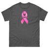 Customizable Cancer Ribbon Pink Tee - JohnVsGBMDark HeatherS