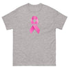 Customizable Cancer Ribbon Pink Tee - JohnVsGBMSport GreyS