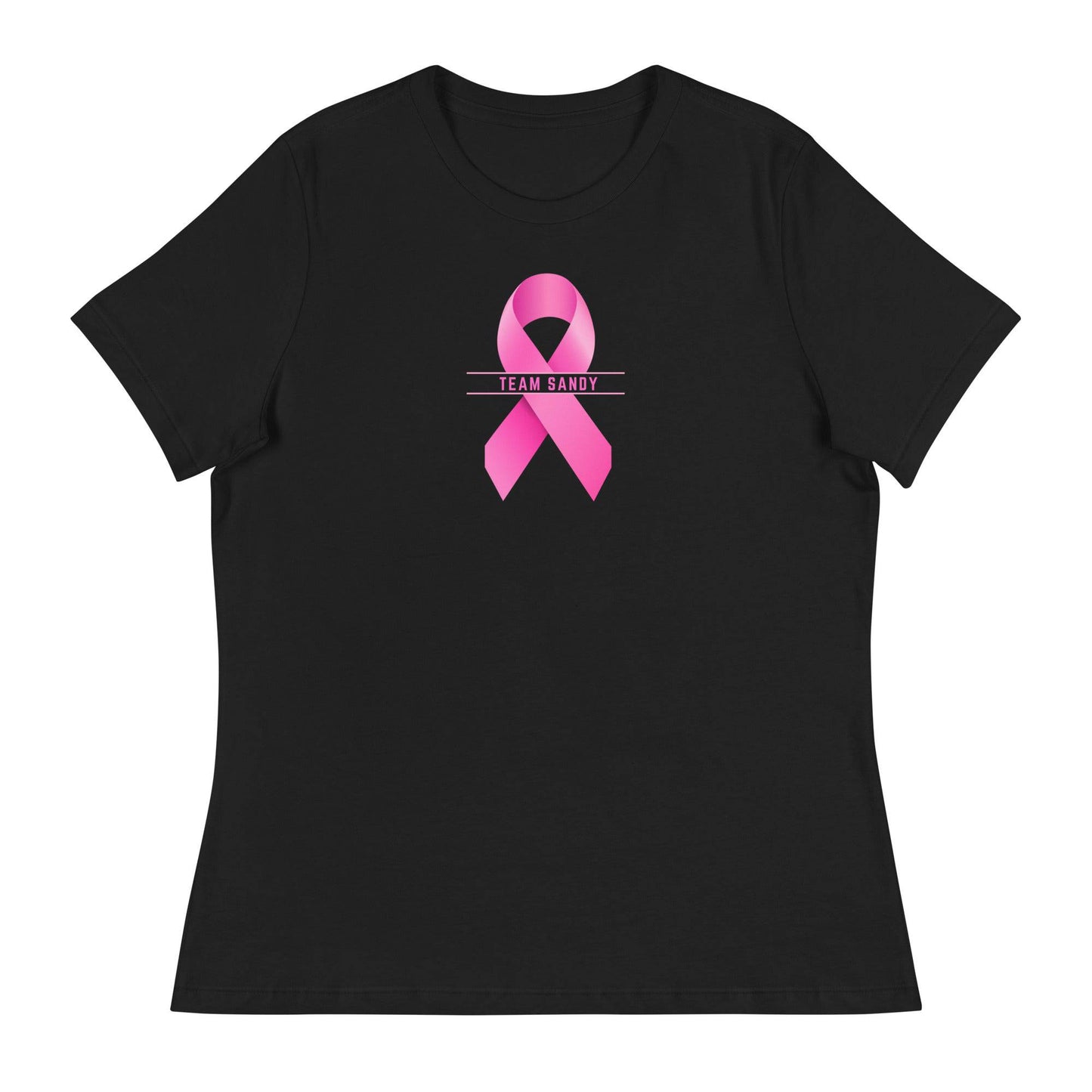 Customizable Cancer Ribbon Pink Womens Tee - JohnVsGBMBlackS