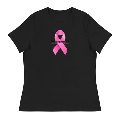 Customizable Cancer Ribbon Pink Womens Tee - JohnVsGBMBlackS