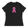 Customizable Cancer Ribbon Pink Womens Tee - JohnVsGBMBlackS