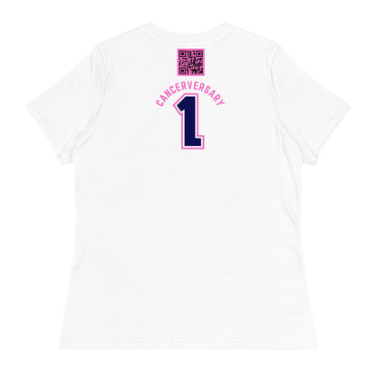 Customizable Cancer Ribbon Pink Womens Tee - JohnVsGBMWhiteS