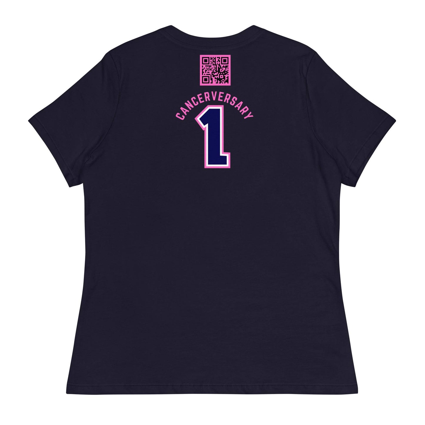 Customizable Cancer Ribbon Pink Womens Tee - JohnVsGBMNavyS