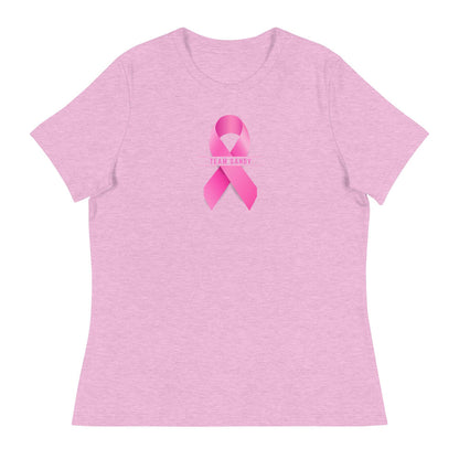 Customizable Cancer Ribbon Pink Womens Tee - JohnVsGBMHeather Prism LilacS