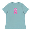 Customizable Cancer Ribbon Pink Womens Tee - JohnVsGBMHeather Blue LagoonS