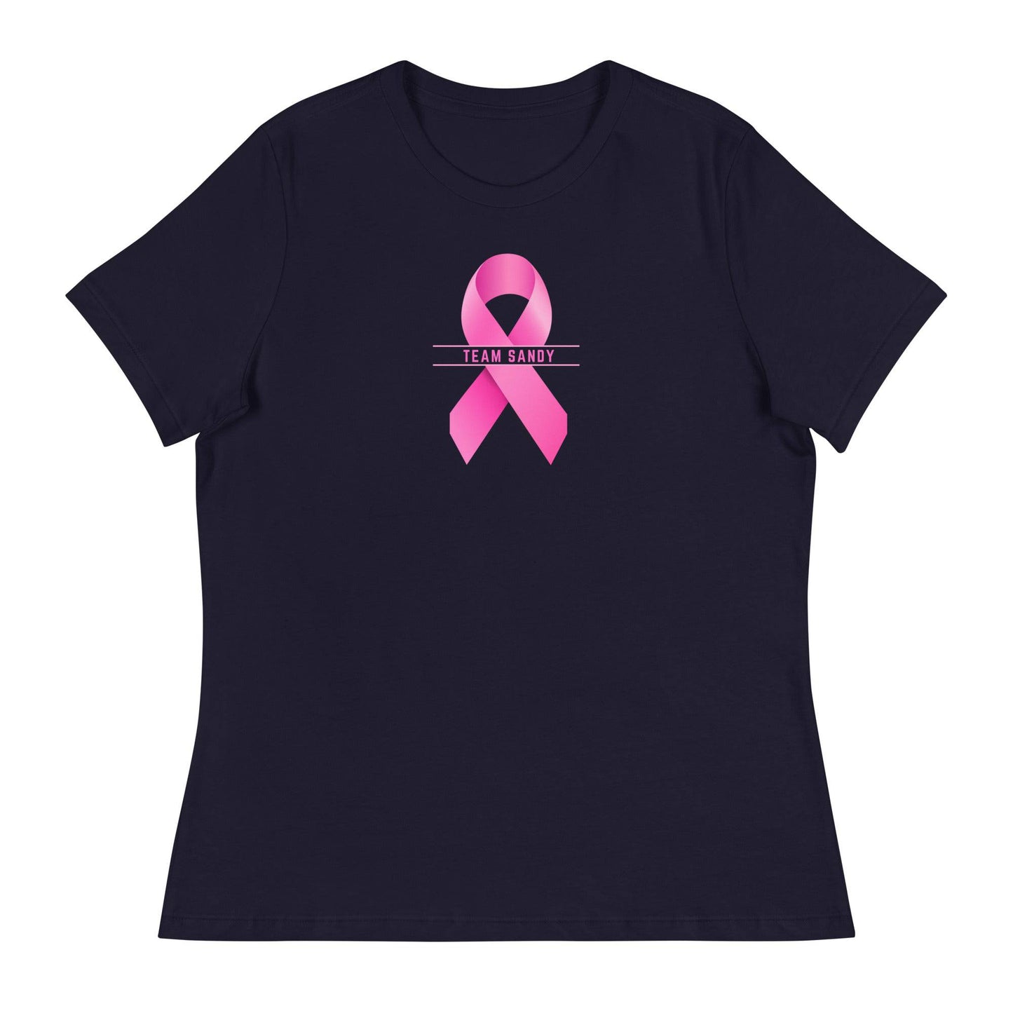 Customizable Cancer Ribbon Pink Womens Tee - JohnVsGBMNavyS