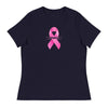 Customizable Cancer Ribbon Pink Womens Tee - JohnVsGBMNavyS