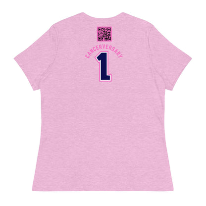 Customizable Cancer Ribbon Pink Womens Tee - JohnVsGBMHeather Prism LilacS