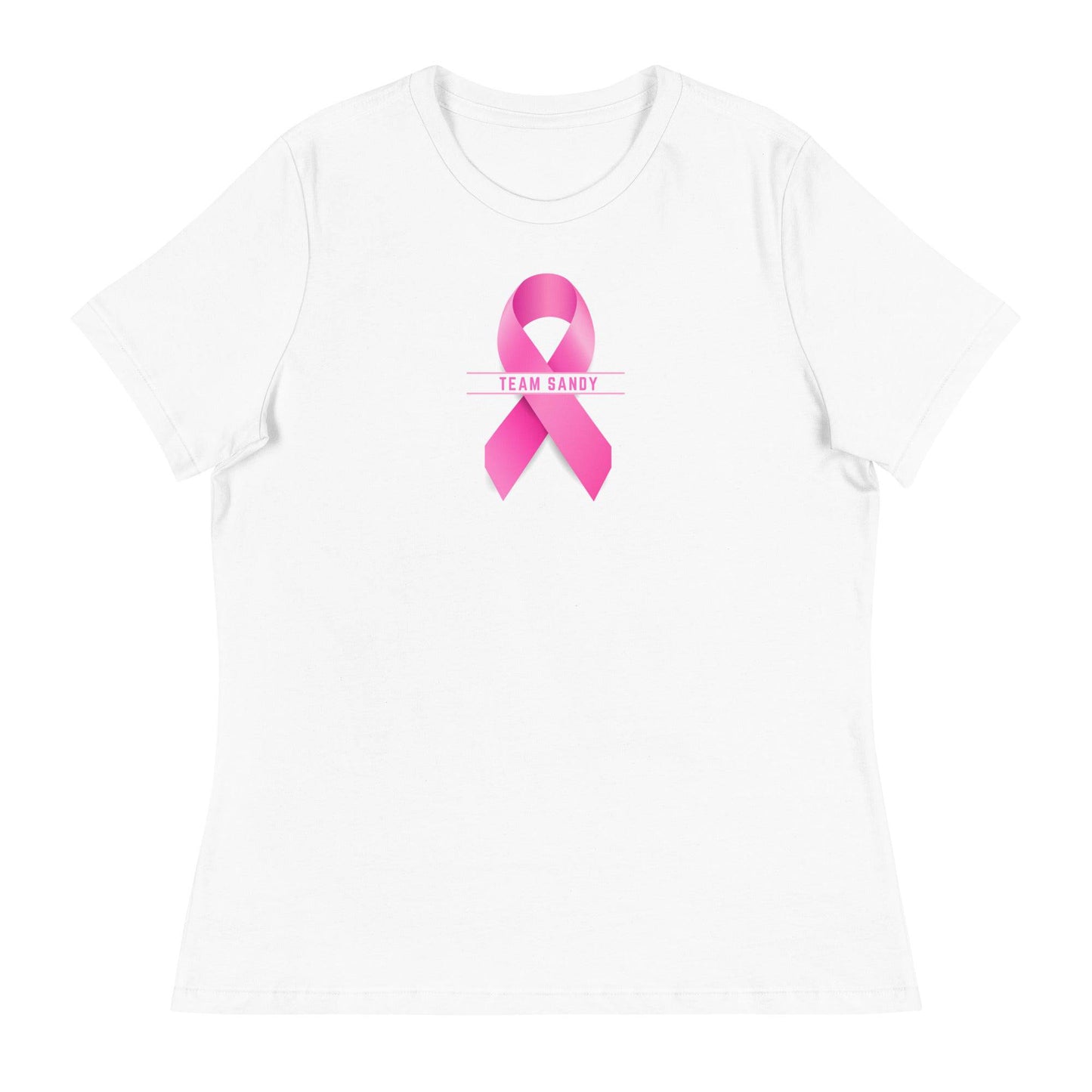 Customizable Cancer Ribbon Pink Womens Tee - JohnVsGBMWhiteS