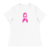 Customizable Cancer Ribbon Pink Womens Tee - JohnVsGBMWhiteS