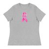 Customizable Cancer Ribbon Pink Womens Tee - JohnVsGBMAthletic HeatherS