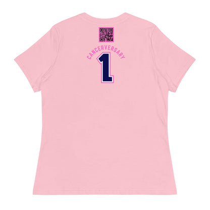 Customizable Cancer Ribbon Pink Womens Tee - JohnVsGBMPinkS