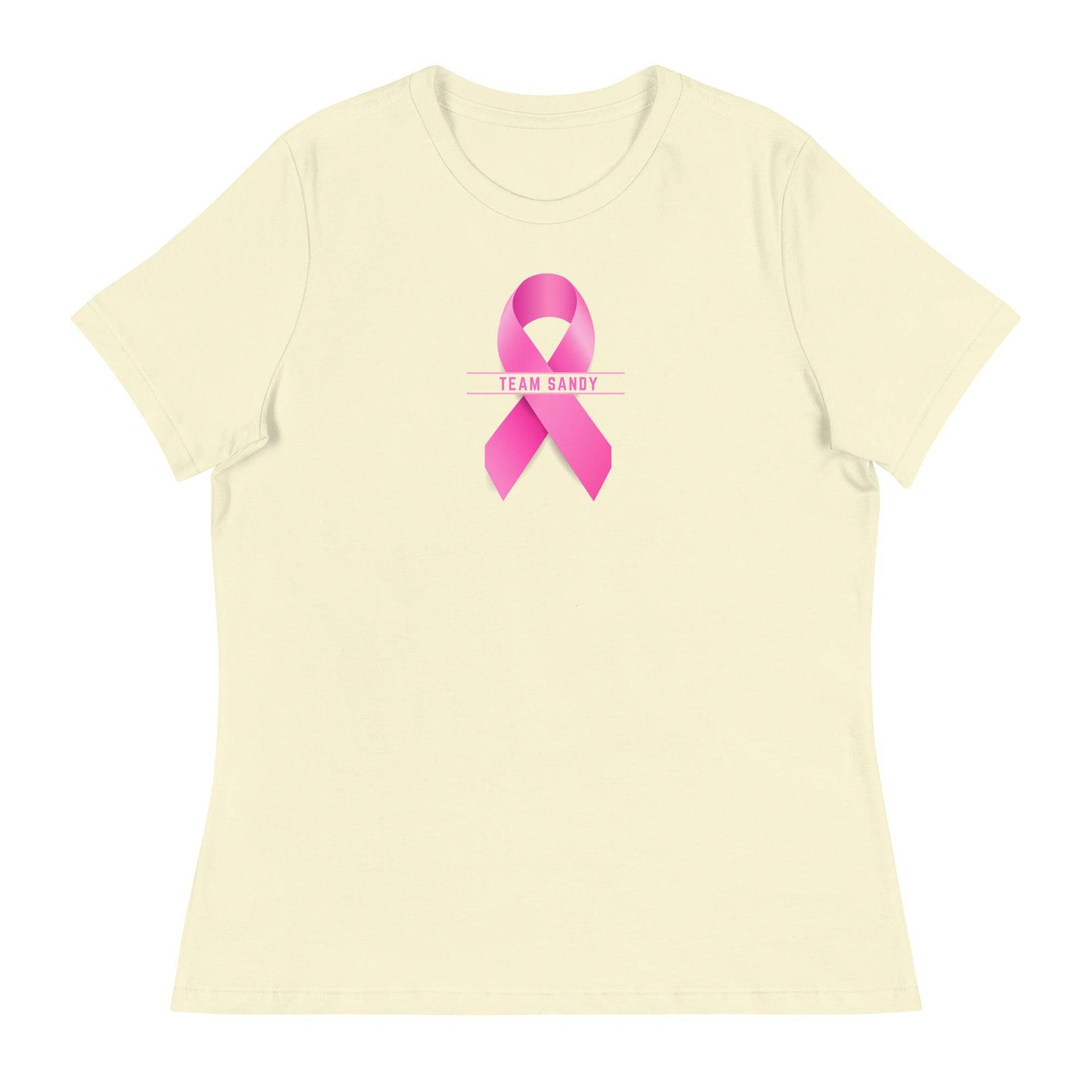 Customizable Cancer Ribbon Pink Womens Tee - JohnVsGBMCitronS