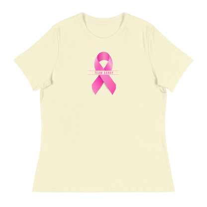 Customizable Cancer Ribbon Pink Womens Tee - JohnVsGBMCitronS