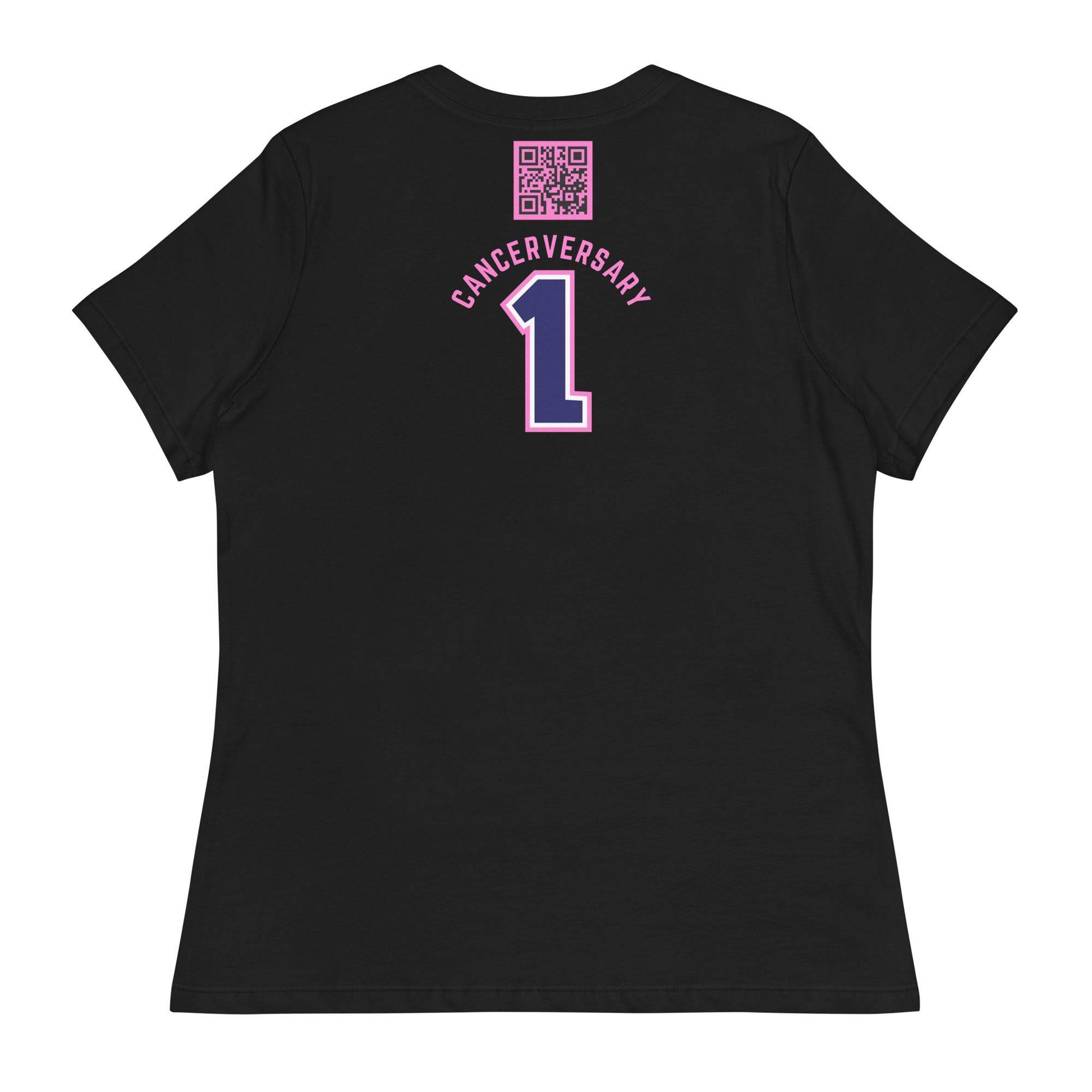 Customizable Cancer Ribbon Pink Womens Tee - JohnVsGBMBlackS