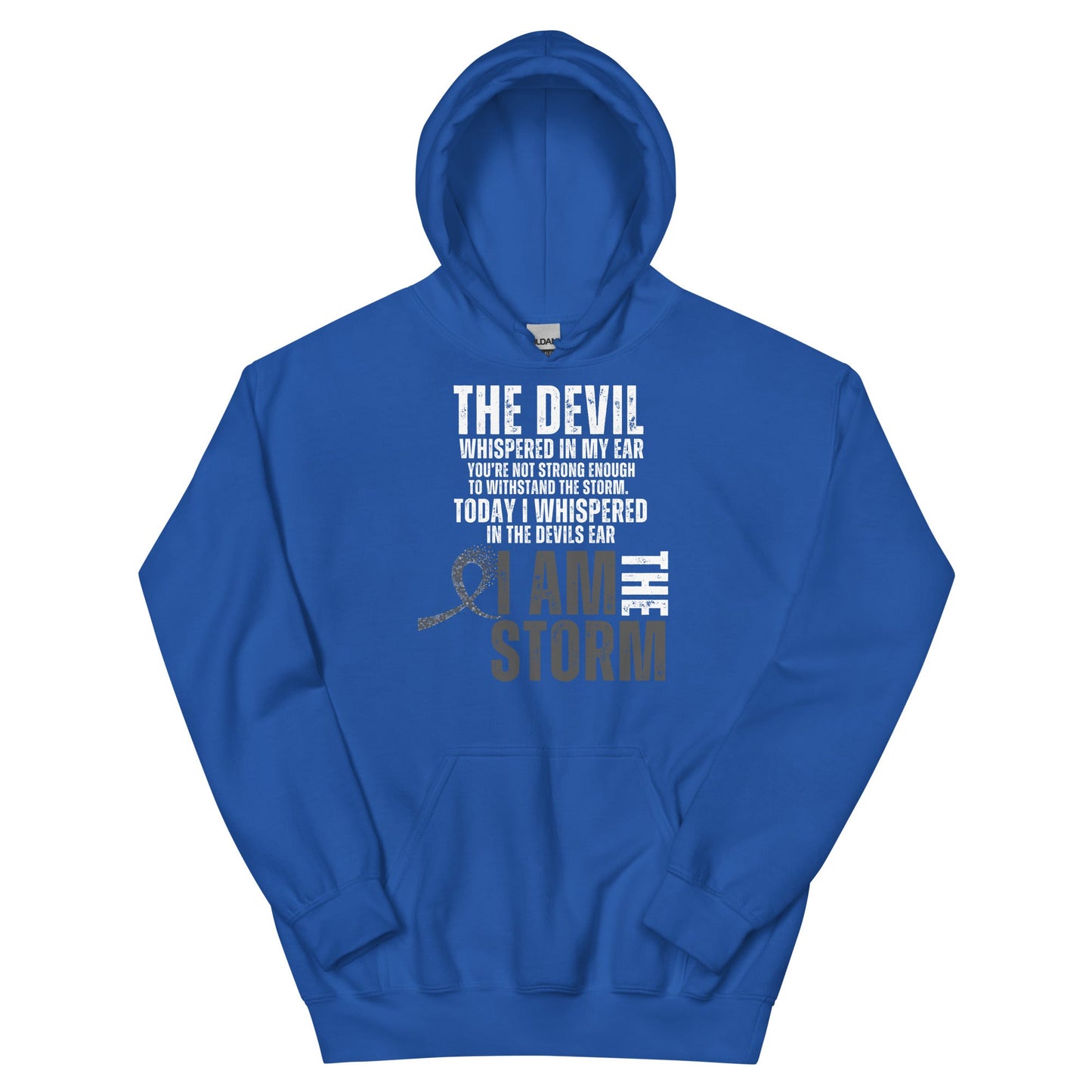 Customizable I Am the Storm Cancer Awareness Hoodie - JohnVsGBMRoyalS