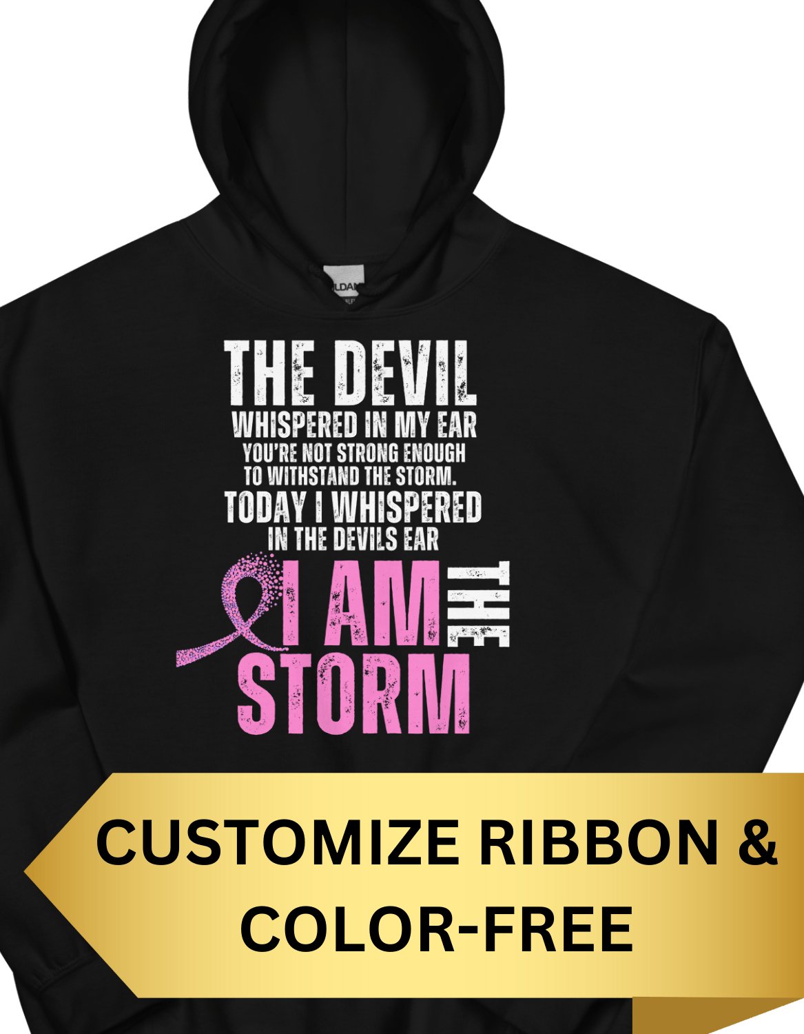 Customizable I Am the Storm Cancer Awareness Hoodie - JohnVsGBMBlackS