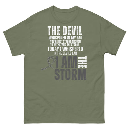 Customizable I Am the Storm Cancer Awareness Tee - JohnVsGBMMilitary GreenS