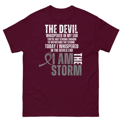 Customizable I Am the Storm Cancer Awareness Tee - JohnVsGBMMaroonS