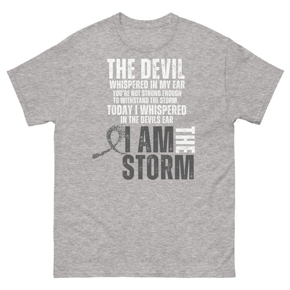 Customizable I Am the Storm Cancer Awareness Tee - JohnVsGBMSport GreyS