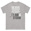 Customizable I Am the Storm Cancer Awareness Tee - JohnVsGBMSport GreyS