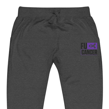 Customizable (Ribbon Color) FU Cancer Embroidered Sweats - JohnVsGBMCharcoal HeatherXS