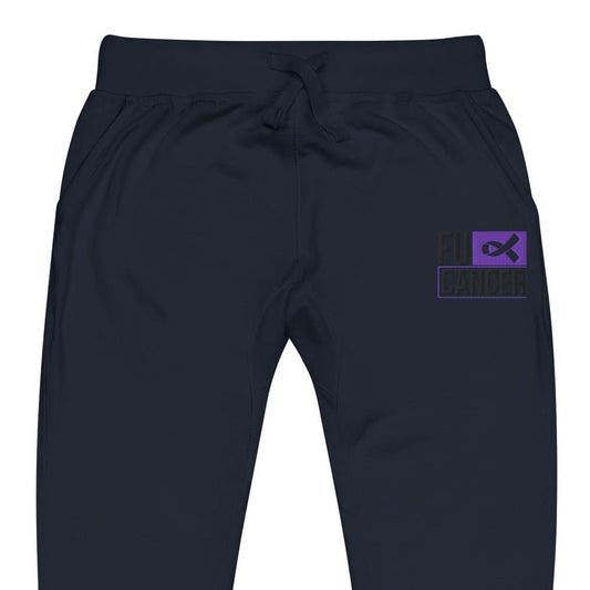 Customizable (Ribbon Color) FU Cancer Embroidered Sweats - JohnVsGBMNavy BlazerXS