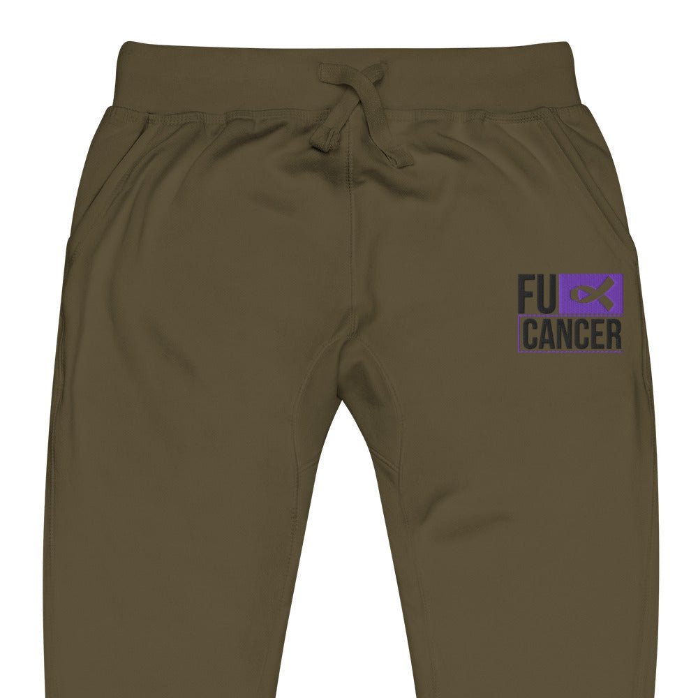 Customizable (Ribbon Color) FU Cancer Embroidered Sweats - JohnVsGBMMilitary GreenXS