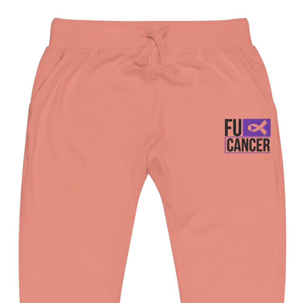 Customizable (Ribbon Color) FU Cancer Embroidered Sweats - JohnVsGBMDusty RoseXS