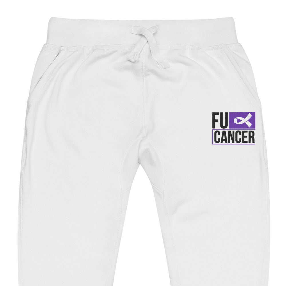 Customizable (Ribbon Color) FU Cancer Embroidered Sweats - JohnVsGBMWhiteXS