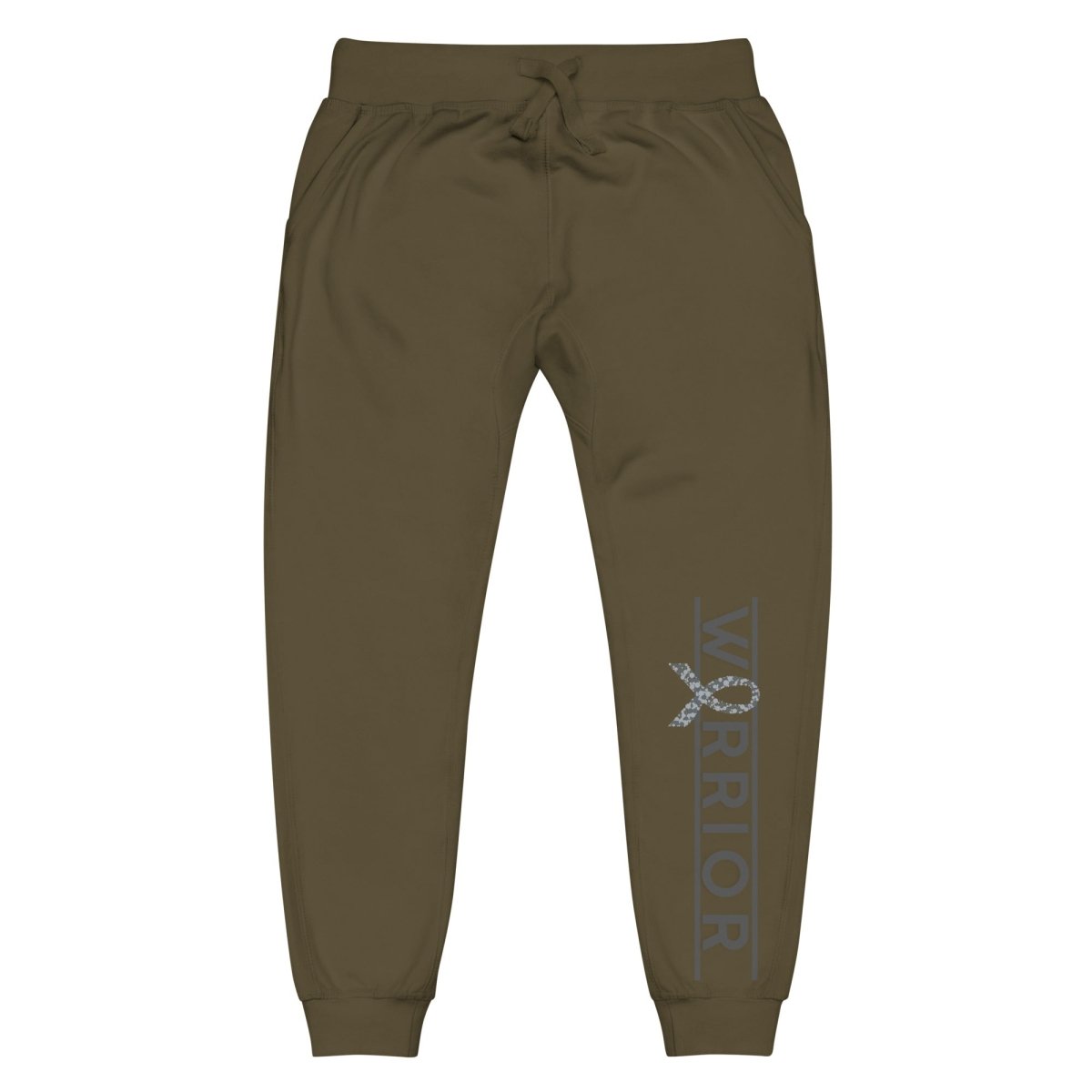 Customizable Ribbon Warrior Fleece Joggers - JohnVsGBMMilitary GreenXS