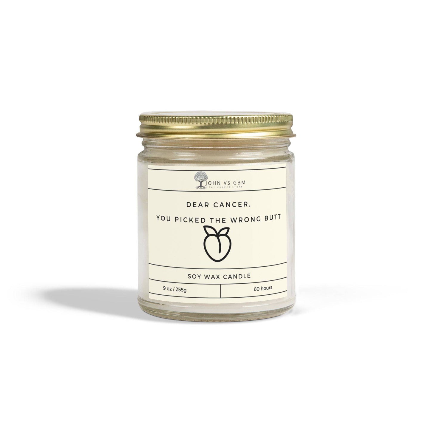 Colon Cancer Awareness Candle - Wrong Butt Joke - JohnVsGBM9ozClearCashmere Musk