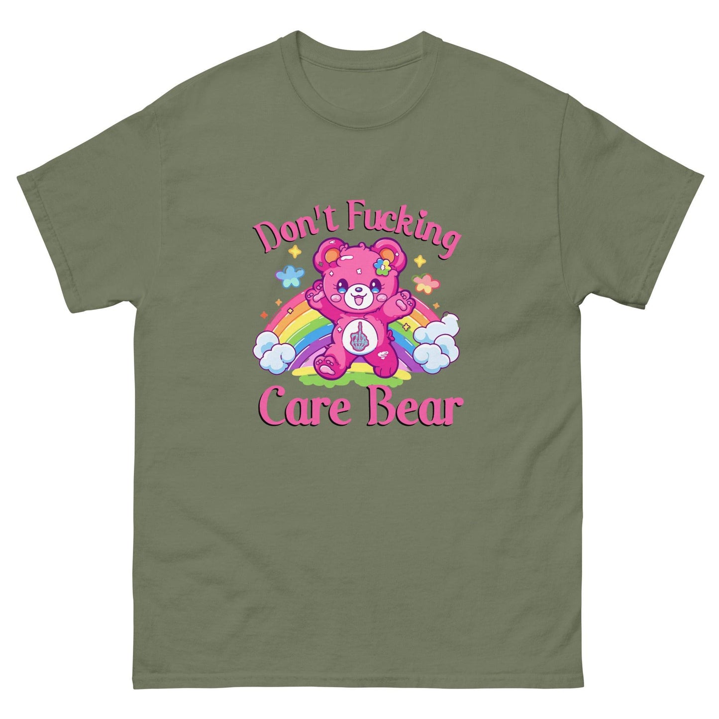 Don't Care Bear Tee - JohnVsGBMMilitary GreenS