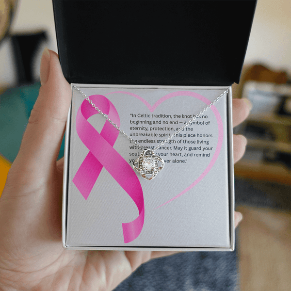 Eternal Grace – Breast Cancer Knot Pendant - JohnVsGBM14K White Gold FinishStandard Box
