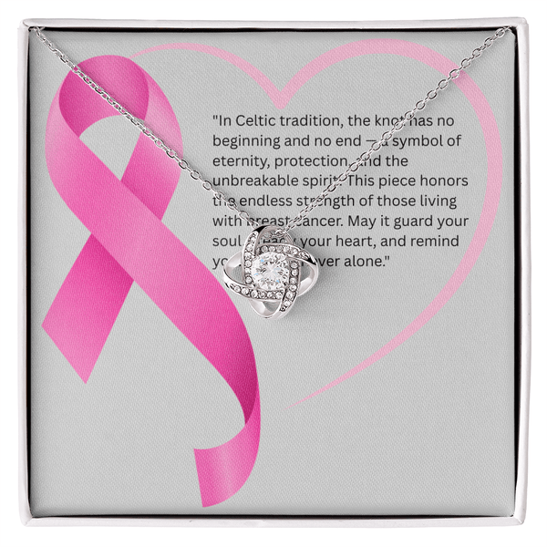Eternal Grace – Breast Cancer Knot Pendant - JohnVsGBM14K White Gold FinishStandard Box