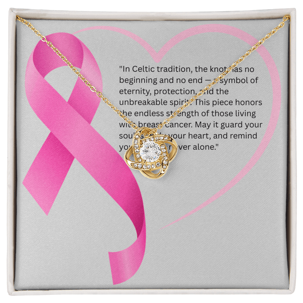 Eternal Grace – Breast Cancer Knot Pendant - JohnVsGBM18K Yellow Gold FinishStandard Box