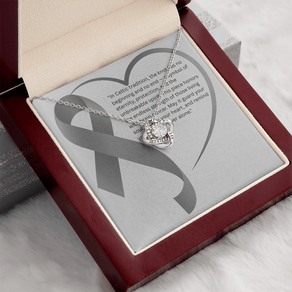 Eternal Strength – Brain Cancer Knot Pendant - JohnVsGBM18K Yellow Gold FinishLuxury Box