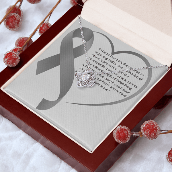 Eternal Strength – Brain Cancer Knot Pendant - JohnVsGBM18K Yellow Gold FinishLuxury Box