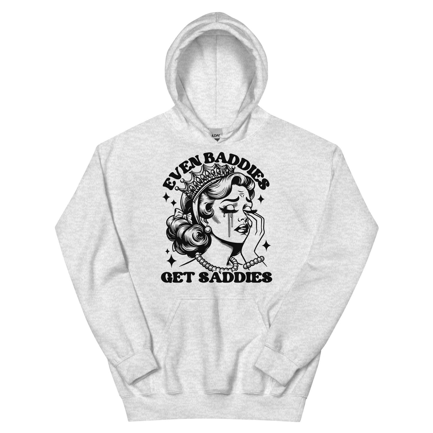 Even Baddies Get Saddies Black Hoodie - JohnVsGBMAshS