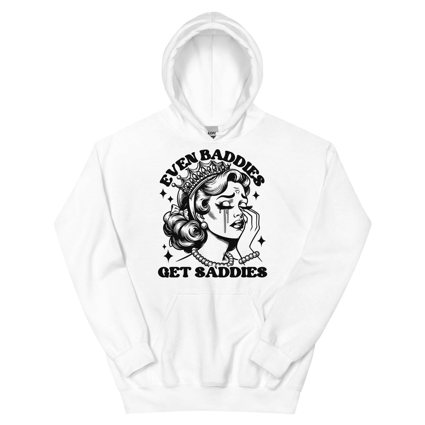 Even Baddies Get Saddies Black Hoodie - JohnVsGBMWhiteS