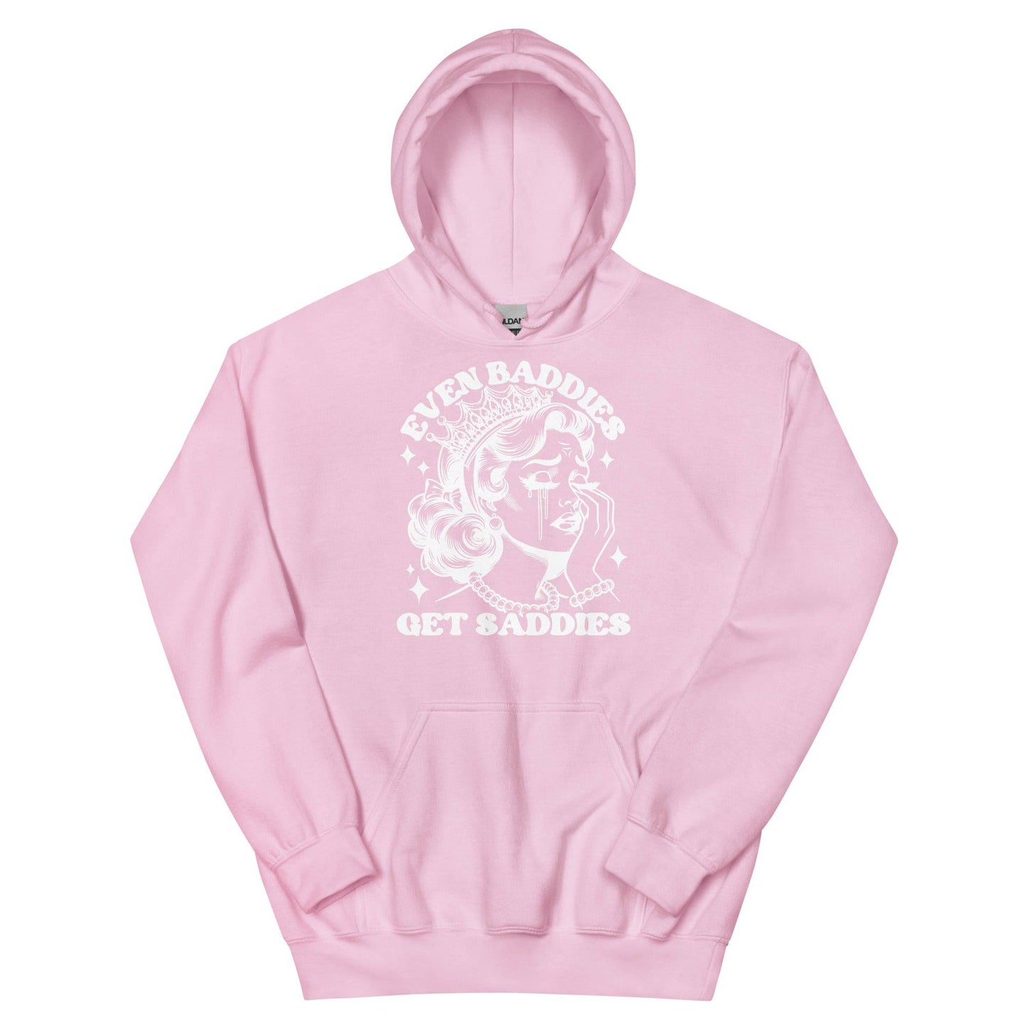 Even Baddies Get Saddies Hoodie - JohnVsGBMLight PinkS