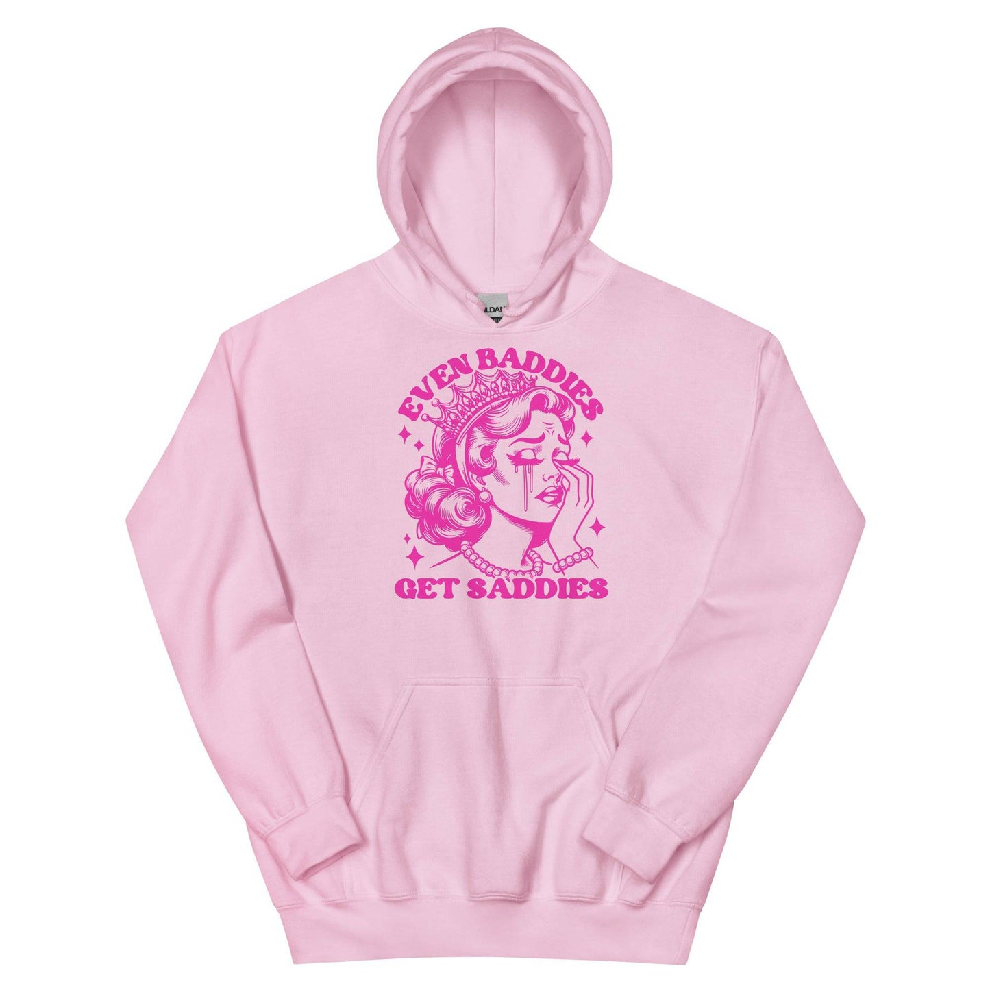 Even Baddies Get Saddies Pink Hoodie - JohnVsGBMLight PinkS