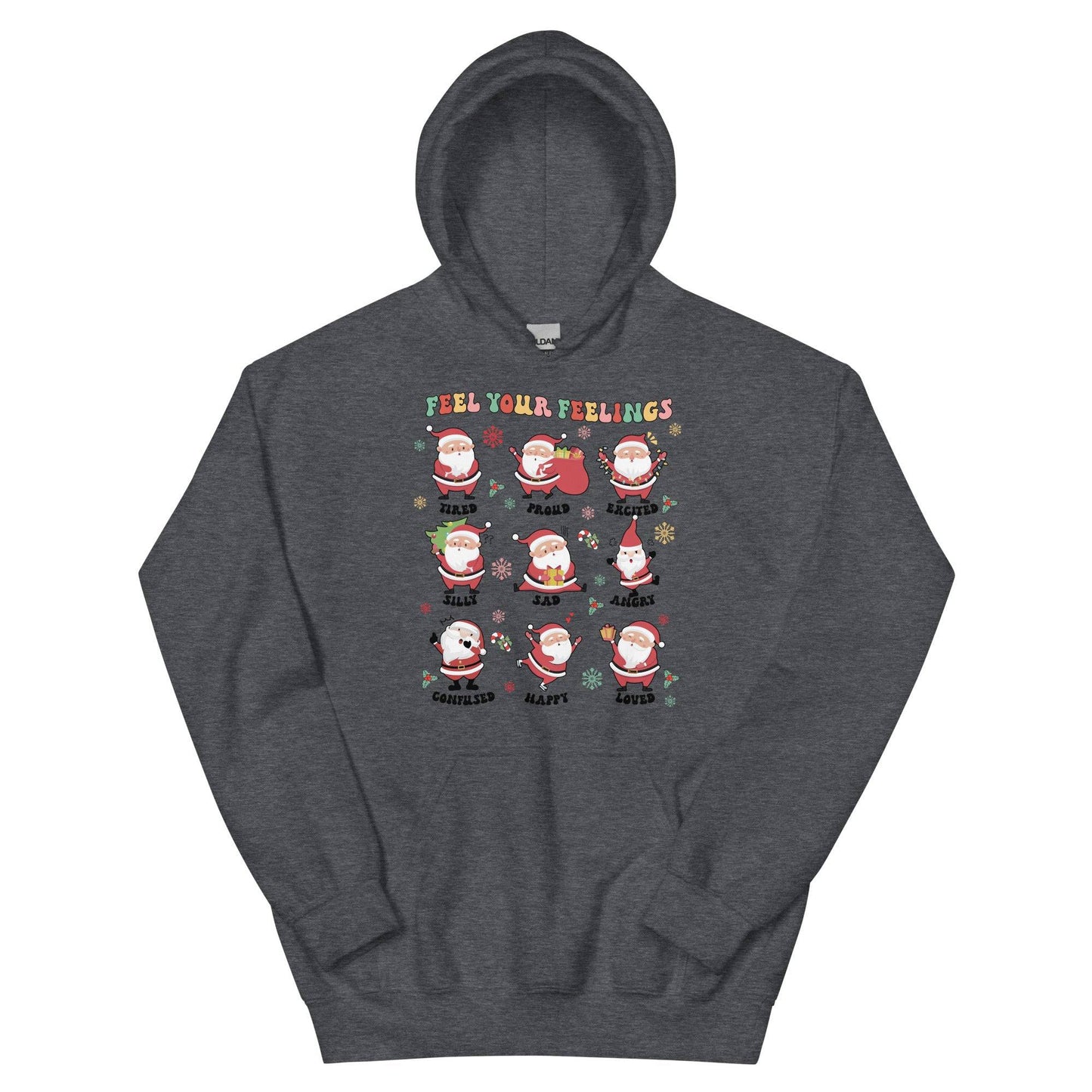 Feel Your Feelings Santa Hoodie - JohnVsGBMDark HeatherS