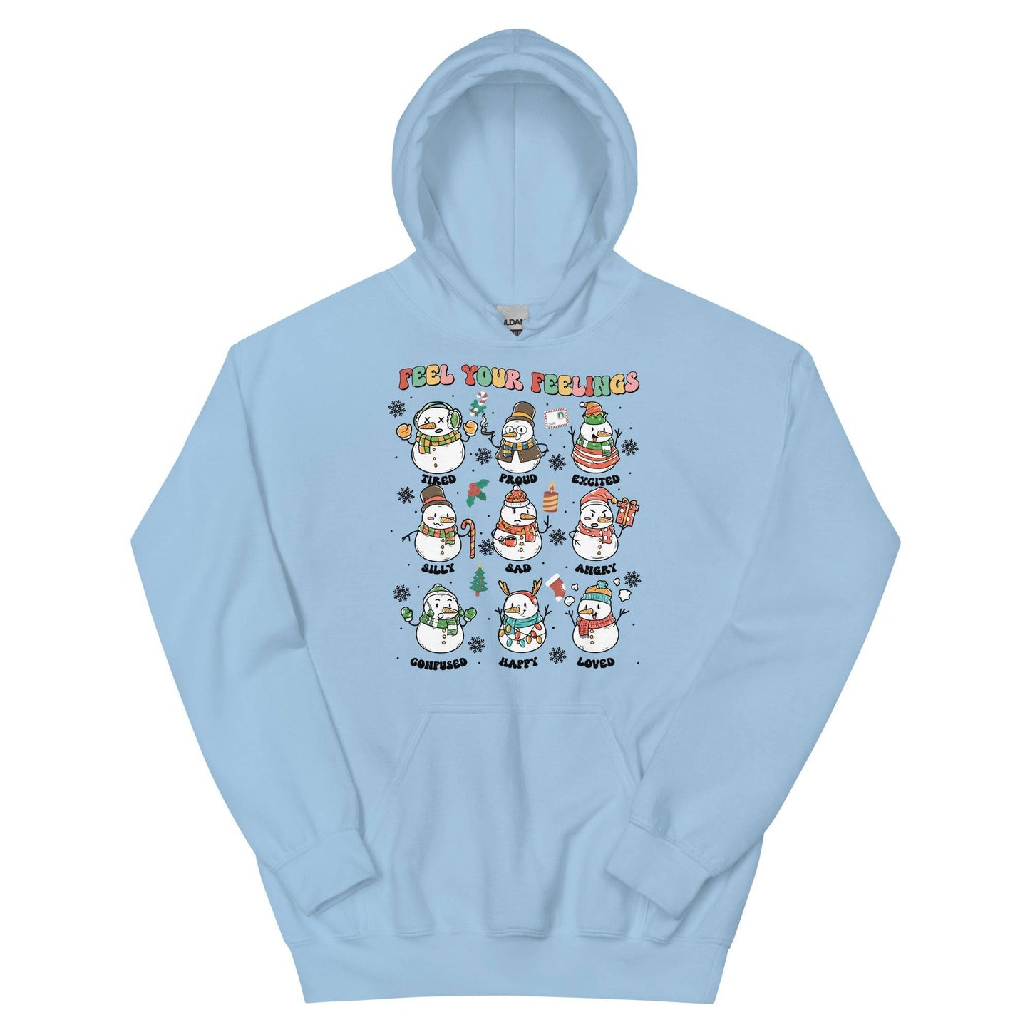 Feel Your Feelings Snowman Hoodie - JohnVsGBMLight BlueS