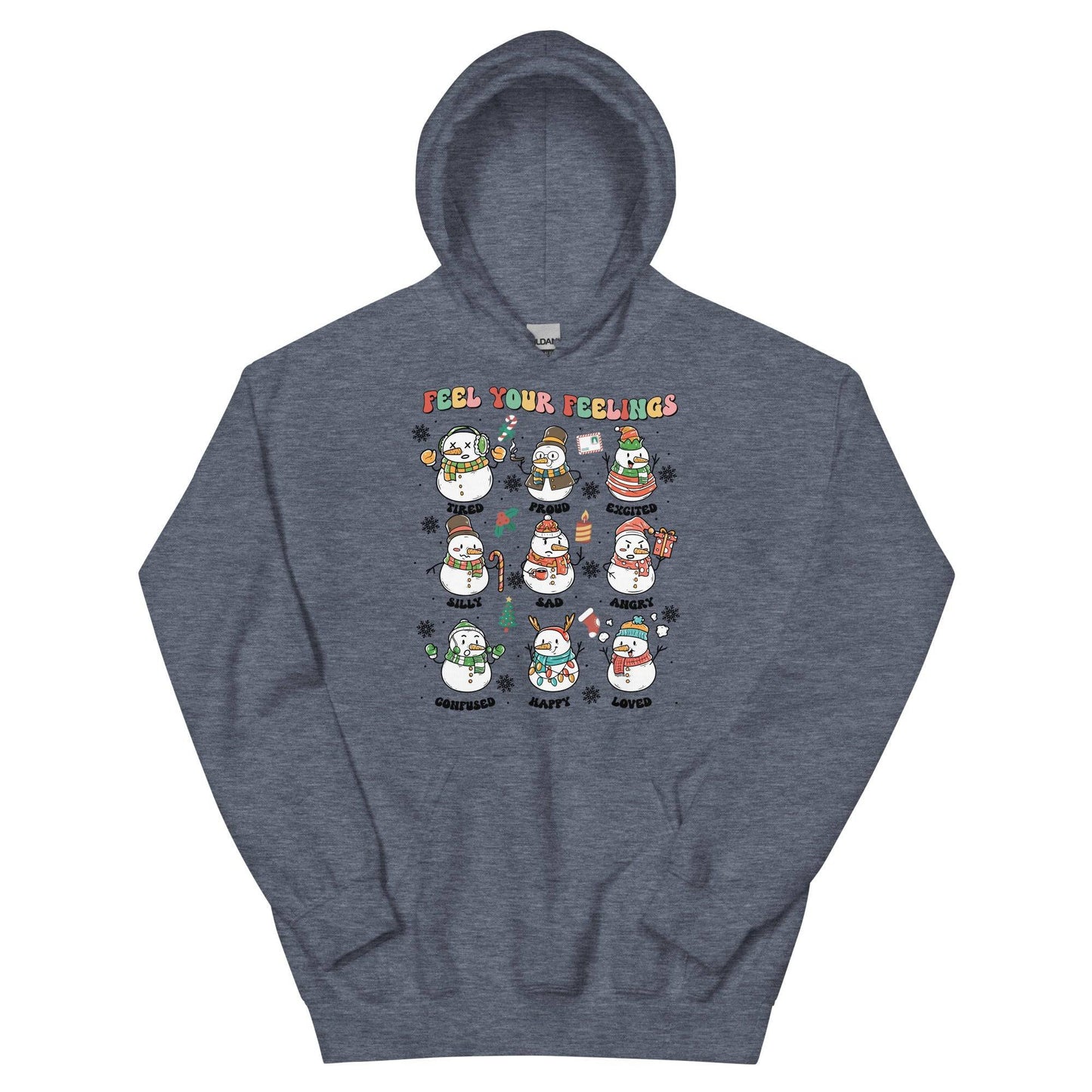 Feel Your Feelings Snowman Hoodie - JohnVsGBMHeather Sport Dark NavyS