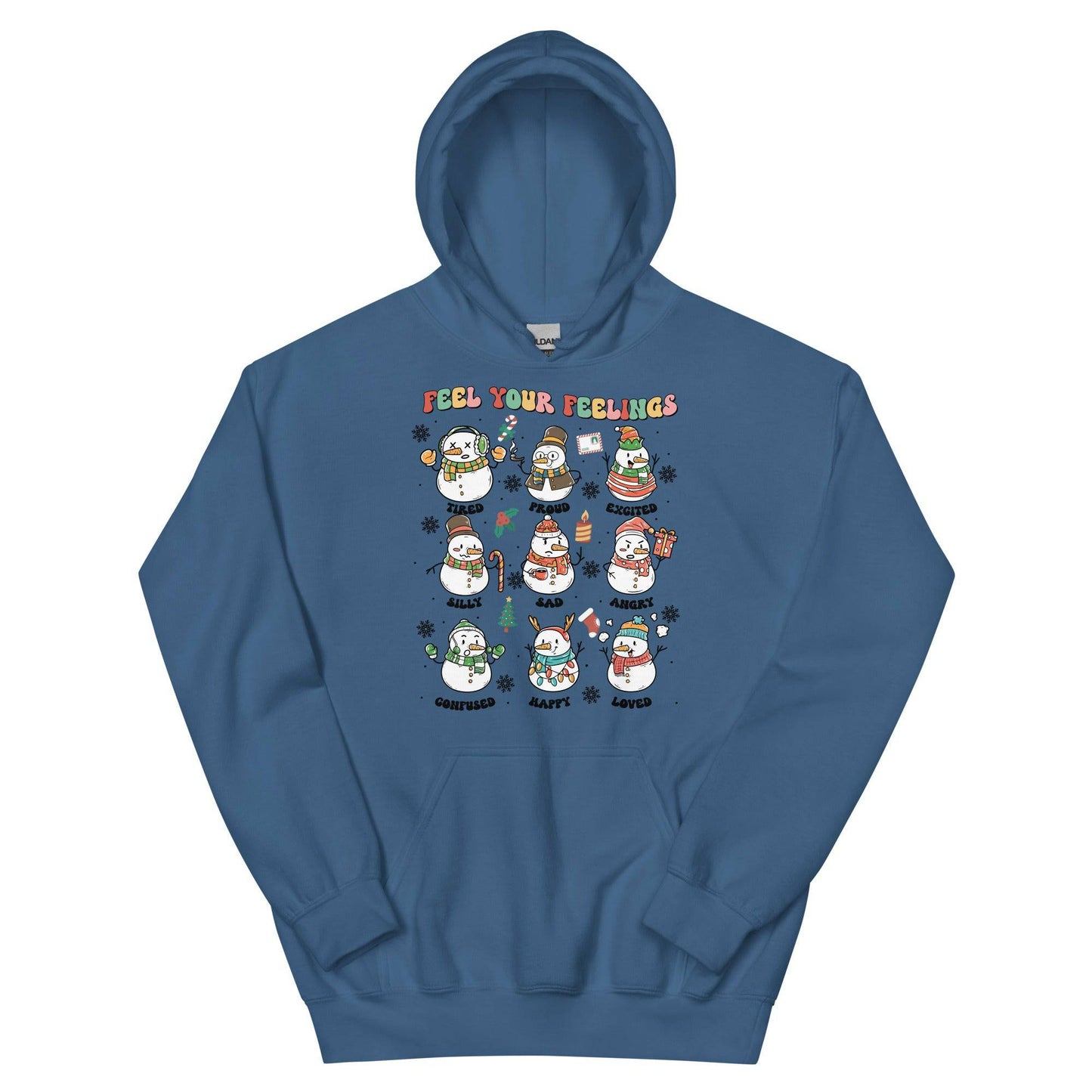 Feel Your Feelings Snowman Hoodie - JohnVsGBMIndigo BlueS