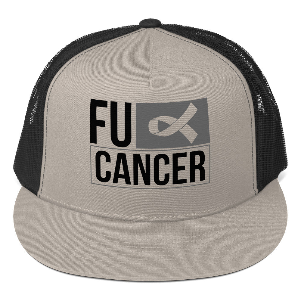 FU Cancer Trucker Cap - JohnVsGBMSilver/ Black